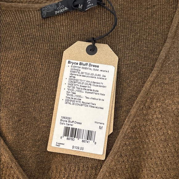 NWT Prana Bryce Bluff Dress in Dark Camel - Picture 9 of 10